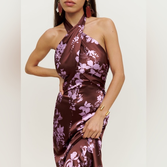 The Maddison is a sleeveless, midi dress with an adjustable halter neckline - Picture 2 of 5